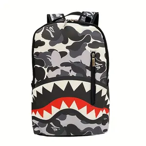 New Men's Photography Equipment Bag, Camera Backpack, Fashion Shark Mouth Design Backpack, Trendy Large Capacity Travel Bag with Tablet Compartment, Autumn Winter Vacation Essential, Laptop Bag, Camping and Travel Bag, Valentine's Day Gift Smartphone Pink