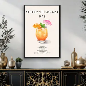 Suffering Bastard Tiki Cocktail Bar Poster Print