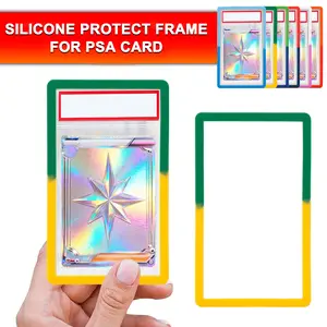 Premium Silicone PSA Slab Protective Bumper, Shockproof Anti-Scratch Protection For PSA Grading Cards, Multi Color Reusable Cover For Yu-Gi-Oh Magic Baseball Trading Card Collectors 1/5/10/20Pcs
