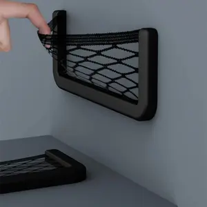 Adjustable Car Storage Net Bag, Fashion Design, Easy Installation, Holds Phone and Cards, Perfect for Organizing Essentials, Multifunctional Car Organizer