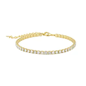 Aprilery Elegant Tennis Bracelet – Dainty Cubic Zirconia Jewelry with Lobster Clasp, Chic Gift Bangle for Women