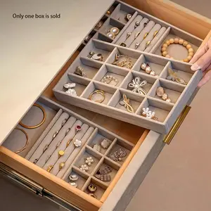 Jewelry Storage Box, 1 Count Multi-grid Divided Compartments Jewelry Organizer, Jewelry Storage Box for Rings, Earrings, Necklaces, Summer Essentials, Summer Gift