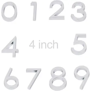 Modern House Numbers, 10 Pack Mailbox Numbers 0-9, 4 Inch High Address Plates,for Apartments, Houses, Rooms, Offices, , ,  Plated Craft Number Signs ()