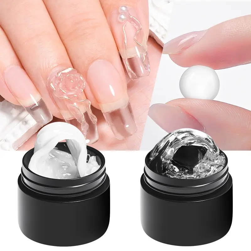 2pcs Non-Stick Hand Solid Extension Nail Gel Solid Builder Gel for Nail Extension 3D Nail Gel Art Nail Strengthen Nail Art for Home Nail Salon, Nail Art Diy, Builder Gel Nails, Nail Art Tool, Strengthener Gel Builder, Nail Art Supplies