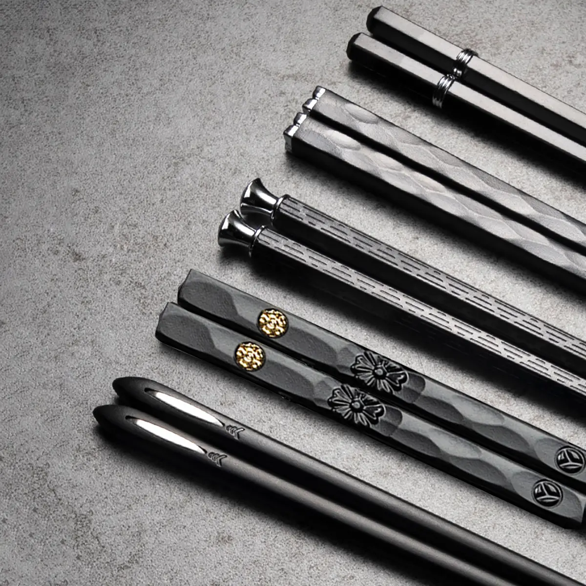 5 Pairs Reusable Glass Fiber Chopsticks Set, Non-Slip Durable Tableware Utensils Cutlery Sushi Sticks for 5 People, Perfect for Parties Weddings Restaurants Gifts