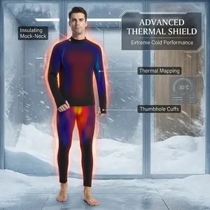 Men's Fleece Lined Thermal Underwear Set - 2-Piece Long Johns Shirt & Pants Base Layer, Menswear Cold Weather Essential, Moisture Wicking Breathable Warm Clothing