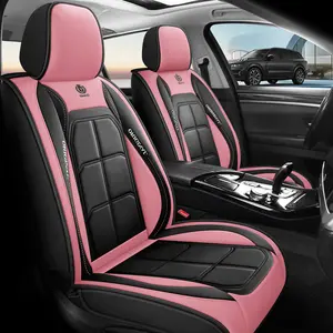 1pc Pink Seat Covers for Women - New Faux Leather Car Seat Covers, Universal Fit, Compatible with Car Seat Cushion Protectors, Soft Pink Luxury Aesthetic Design, Stain-Resistant & Easy Clean, Secure & Feminine Detailing