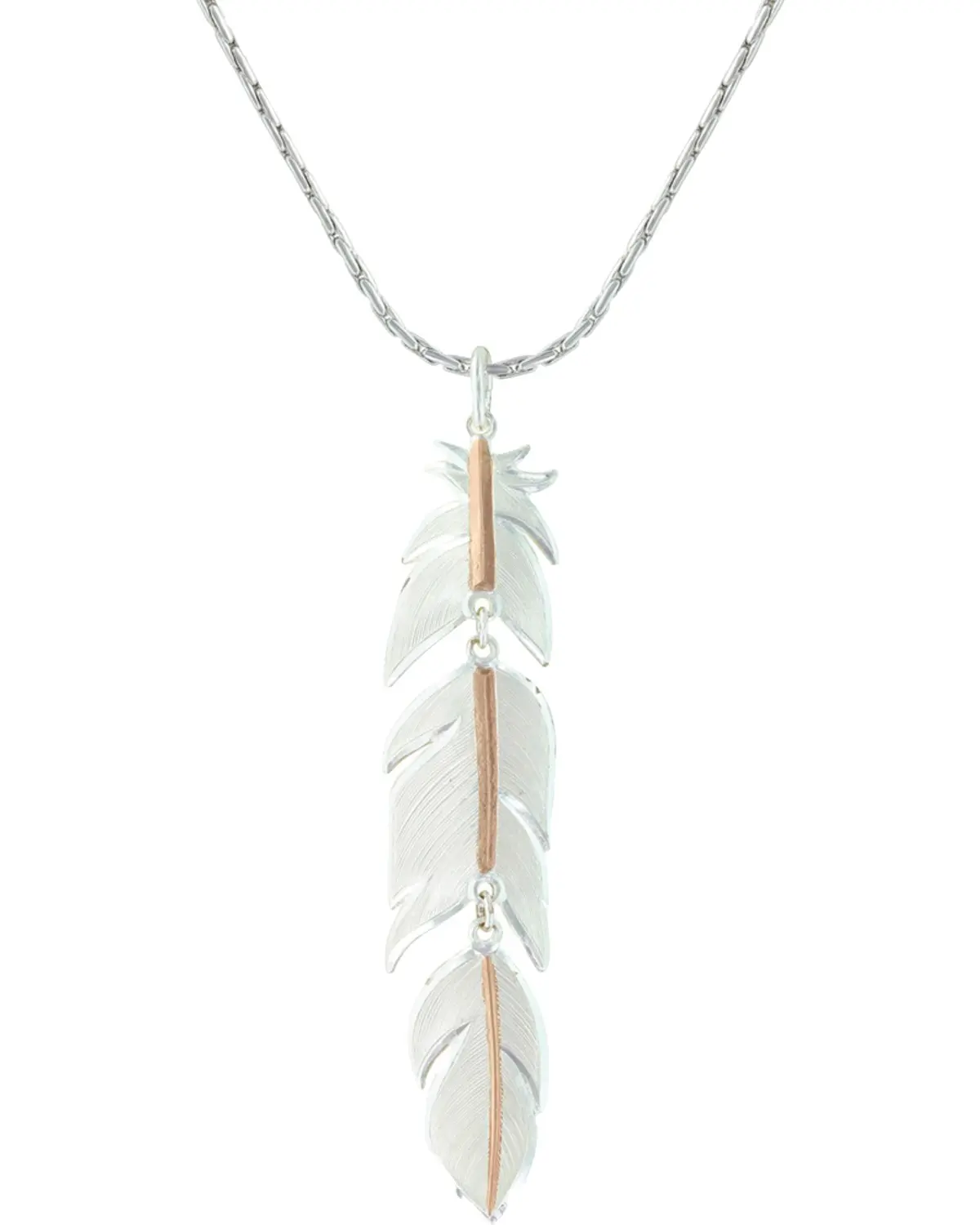 Montana Silversmiths Women's Women'S Rose Gold Plume Feather Necklace - Nc1618rg