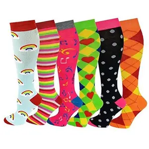 Knee High Socks | Assorted Fancy Design | Womens (6 Pairs)