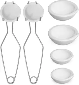 8 Pcs Crucibles for Melting Metal Kit,Including 4 Ceramic Quartz Crucibles and 2 Upgraded and Enlarged Ceramic Quartz Crucibles,2 Pcs Whip Clamp Handle,Melting Metals Like Gold and Silver,Tools & Hardware