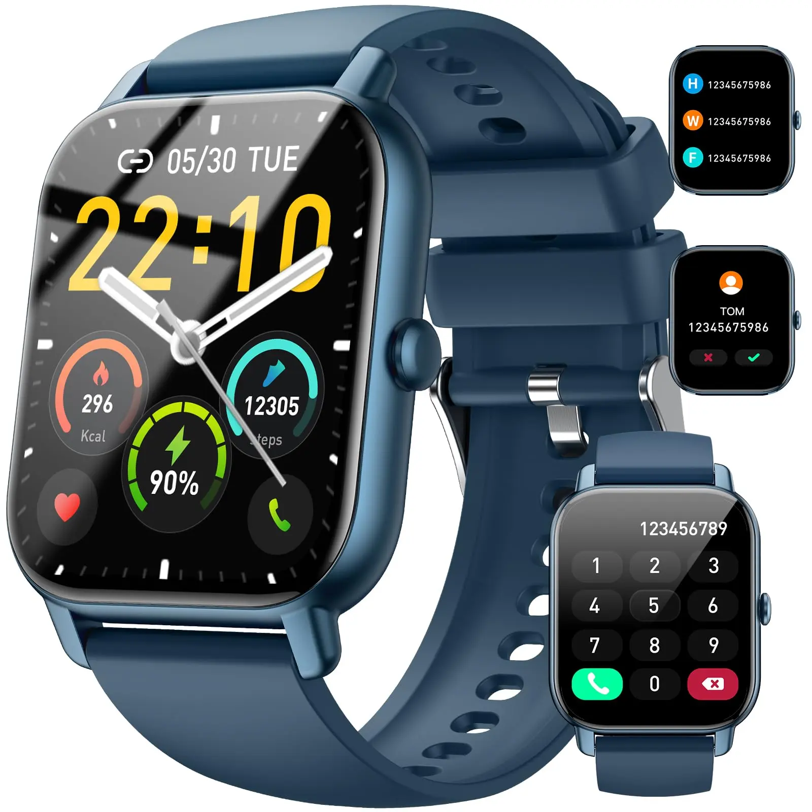 [DealsForYouDays] Ntaanoo 2026 Wearable Smart Watch - 1.69'' HD Touch Screen, 110+ Sports Modes (Running, Work), IP68 Waterproof, Bluetooth Connection, Heart Rate Sleep Monitoring, Timer, Magnetic Charging, Music Support, iOS/Android Compatible for Men