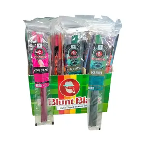 Blunt Black Hand-Dipped 10.5" Incense Sticks – Assorted Scents, 12 Sticks per Pack with Incense Holder