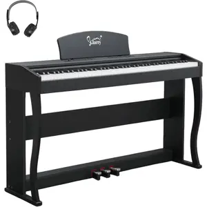 GLARRY Digital Piano 88 Keys Heavy Hammer Keyboard, with Large LCD Display and Headphone, Triple Pedals, Beginner Friendly, Supports MIDI Connect, Classic Upright Design (Matte Black)