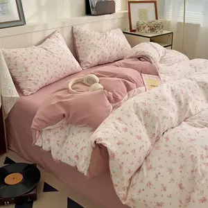 Floral Pattern Bedding Set, 1 Count Bedspread & Pillowcase without Filler, Soft Comfortable Bedding Set for Home Bedroom, Decorative Bedsheet Sets