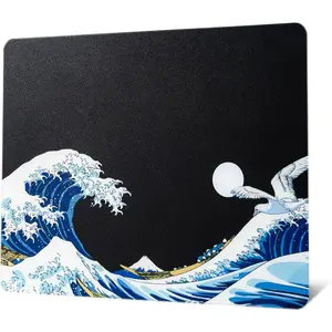 XVX Glass Mousepad for Gaming, Black Coral Sea Hard Gaming Glass  pad, Professional Large  Mat 410mm*310mm, Special Glass Surface with Improved Precision and Speed