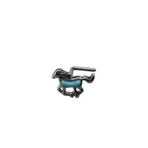 L Backing Nose Horse Turquoise Piercing 20G - Lightweight Design