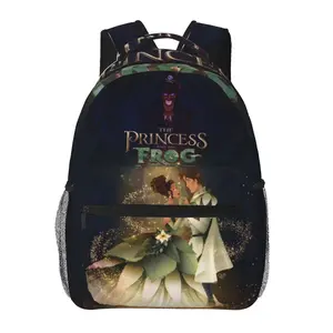 Large capacity Princess and the frog backpack Princess and the frog decorations Laptop Backpack Princess tiana Full Print School Bookbag Shoulder Bag  Multipurpose Travel Daypack perfect for Back to School, party and holiday gifts