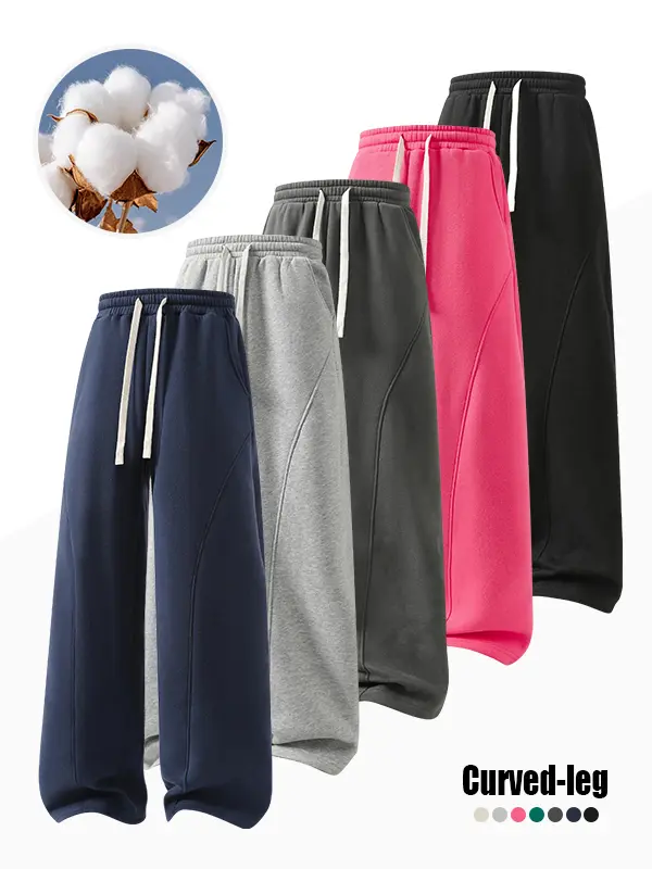 Men's wide-leg casual pants, street-style loose and soft sports pants, suitable for running and fitness, breathable work pants, elastic drawstring outdoor training pants, available in multiple colors, suitable for everyday wear in autumn and winter