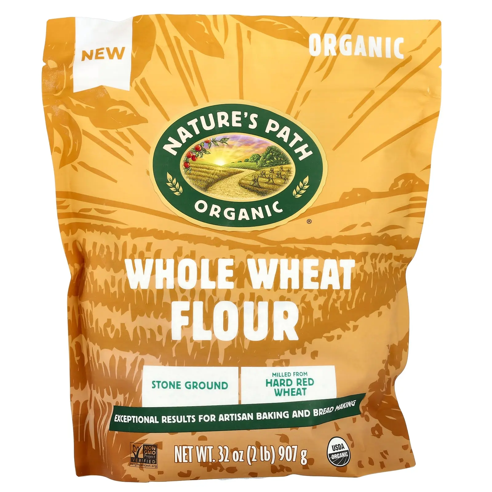Nature's Path Organic Whole Wheat Flour, Stone Ground, 2 lbs (907 g) Nature's Path Organic Whole Wheat Flour, Stone Ground, 2 lbs (907 g)