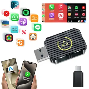 2 in 1 Wireless Apple CarPlay Adapter, for both Apple and Android,converts wired to wireless, suitable for factory wired CarPlay cars from 2016+