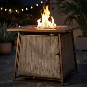 Mother's Day Sales BALI OUTDOORS 28-Inch Square Propane Gas Fire Pit Table – 50,000 BTU with Lid & Lava Rocks for Patio, Backyard, and Deck TikTokShopBlackFriday