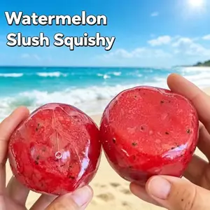 Squishy Watermelon Slushie Toy, Cute Slow Rising Squeeze Fidget Toy, Fun Stress Relief Sensory Play Toy for Kids & Adults, Soft Squishy Party Favor & Hobby Collection Gift