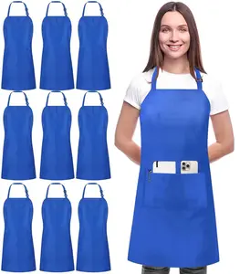 Utopia Kitchen Unisex Adjustable Bib Apron, 10-Pack, with 2 Pockets, Waterdrop Resistant for Cooking and Baking Utopia Kitchen Unisex Adjustable Bib Apron, 10-Pack, with 2 Pockets, Waterdrop Resistant for Cooking and Baking