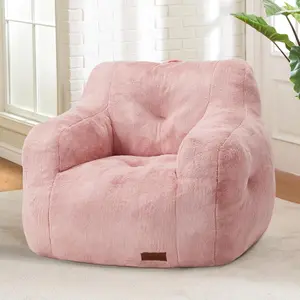 Bean Bag Chair for Adult Small Bean Bag Chairs with Arms Furry Beanbag Chair with  Filler Stuffed Bean Bag Sofa for Reading in Bedroom Living Room and Dorms()