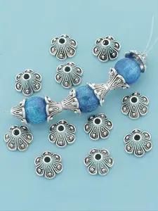 50pcs Vintage Style Six-Petal Flower Bead Caps, Zinc Alloy Spacer Beads for DIY Jewelry Making, with Necklaces, Bracelets, Earrings, and Anklets Craft Supplies