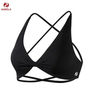 AUROLA Venus Women Sports Bras Backless Strappy Workout Bra, Low Support Removable Padded Gym Bras Fitness Training Clothes Running Wear
