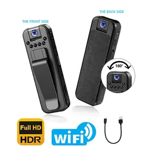 Body Camera 2.4G WiFi Dual Playback Modes 180 Lens HD Audio Video Recording Portable Security Camera for Sports Events Office Reports Warehouse Surveillance Charging Long Battery for Outdoor Adventures Home Safety
