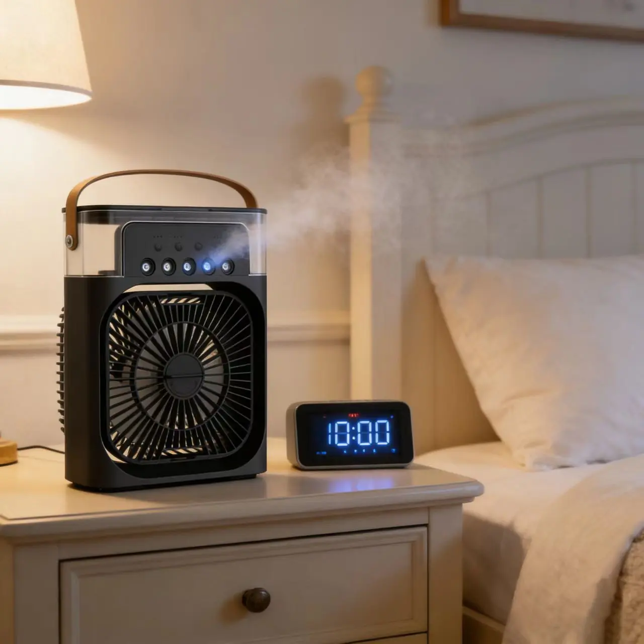 3-in-1 Humidifier Cooling Fan with Timer, 3-Speed Multifunctional Household Small Water Air Conditioner Electric Fan for Home Use, Fan with Mist