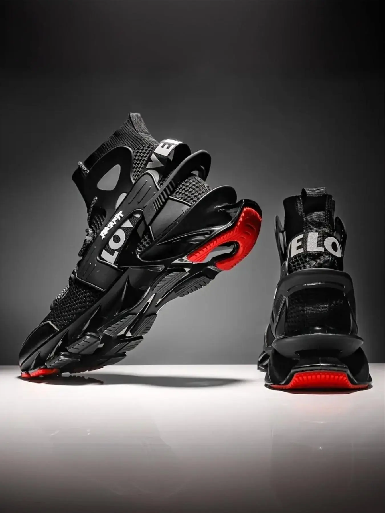Men's Fashionable Cut Out Design High Top Sneakers, Casual Comfortable Sports Running Shoes, Male All-match Round Toe Shoes for Daily Wear, Jogging Shoes, Casual Running Footwear, Athletic Shoes, Sporty Running Shoes, Trendy Running Shoes