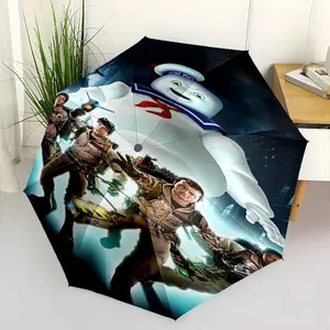 Ghostbusters24 pattern-printed new umbrella, 1 self-folding umbrella, portable foldable travel umbrella, outdoor rainproof umbrella, Christmas, birthday and festival gift