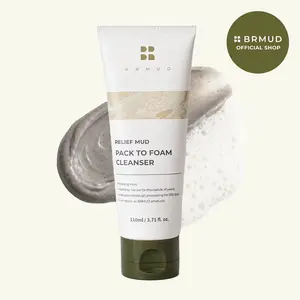 [Official Shop] BRMUD Relief Pack-to-Foam Cleanser 110ML - Moisturizing Formula with Hyaluronic Acid for Skin Hydration & Detoxification - Ethical & Natural K-beauty Cleanser - Evening