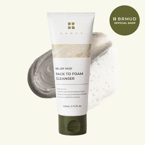 [Official Shop] BRMUD Relief Pack-to-Foam Cleanser 110ML - Moisturizing Formula with Hyaluronic Acid for Skin Hydration & Detoxification - Ethical & Natural K-beauty Cleanser - Evening, Moisturizer, Daily