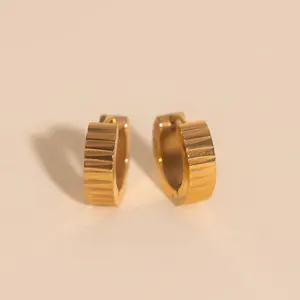 Textured Chunky Huggie Hoop Earrings Textured Chunky Huggie Hoop Earrings
