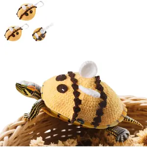 Handmade Winter Knitted Turtle Small Animal Sweater with Adjustable Strap Tortoise Apparel for Christmas Halloween Party Cosplay Costume Photo Shoot (Small)