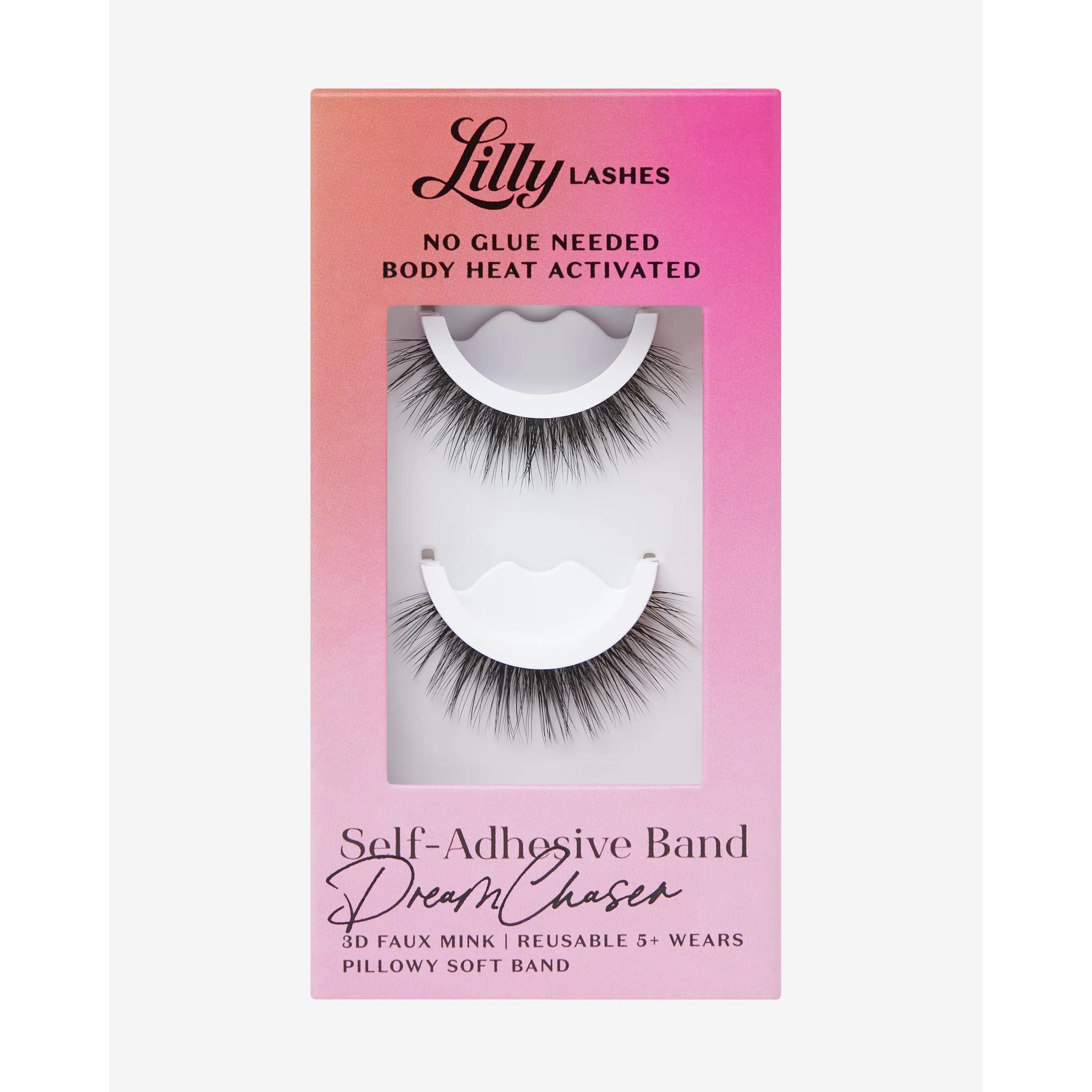 Self-Adhesive Eyelashes DreamChaser | Lilly Lashes 3D Faux Mink | No Glue Needed, Body Heat Activated Self-Adhesive Eyelashes DreamChaser | Lilly Lashes 3D Faux Mink | No Glue Needed, Body Heat Activated