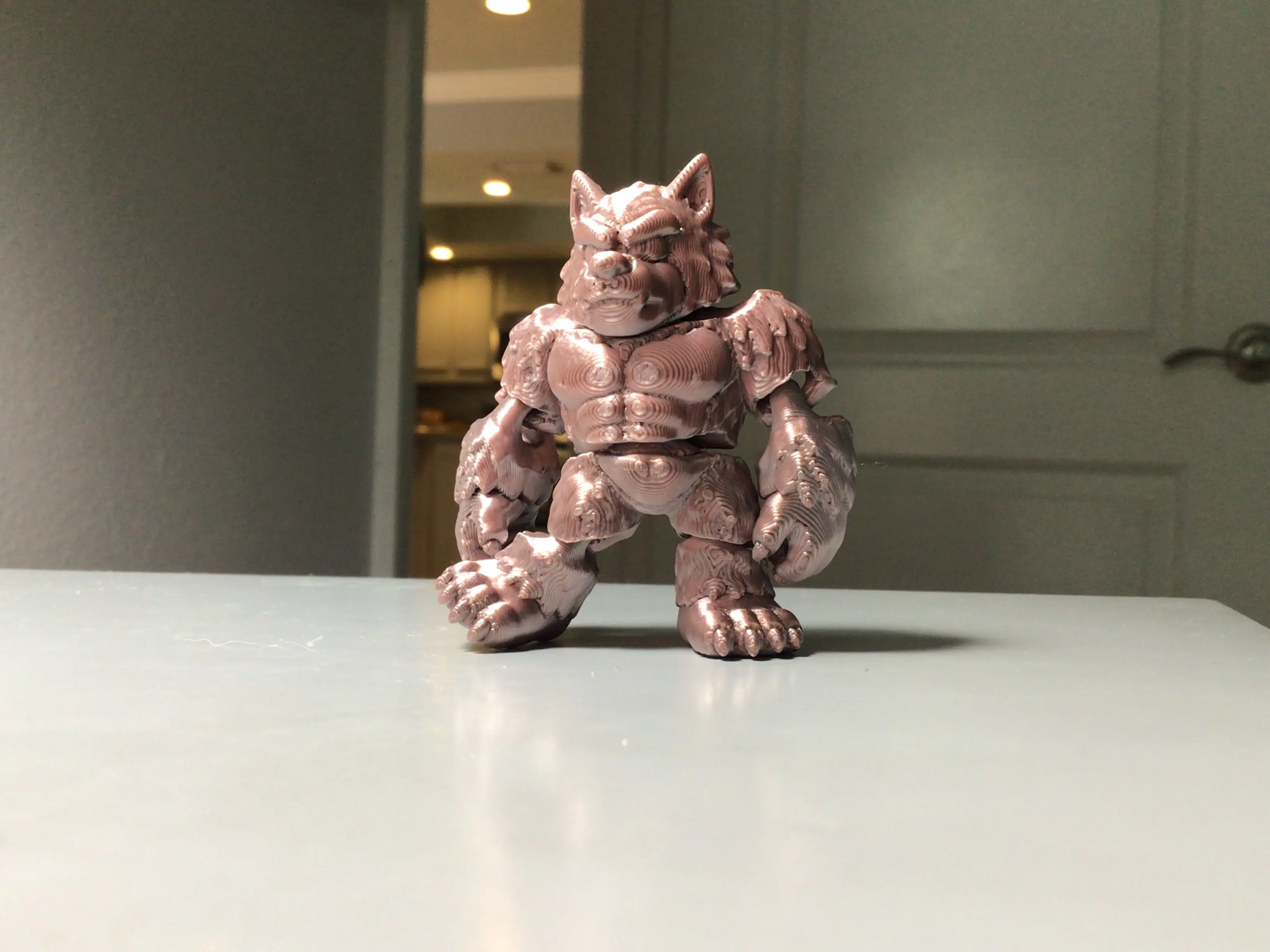 3D Printed Wolf Statue, Home Decor Accent for Living Room Display