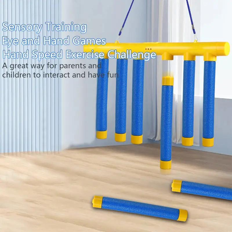 Reflex Challenge Game - Hand-Eye Coordination Training Toy with 3 Adjustable Speed Settings, Upgrade Remote Control & Catching Sticks Game,kids christmas gifts