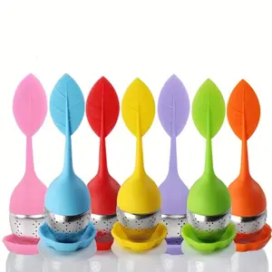 Tea Infuser - Silicone Handles Stainless Steel Filter Drip Tray - Loose Leaf Tea Infuser
