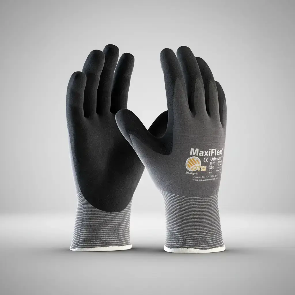 Ultimate Nylon Microfoam Nitrile Grip Gloves, Strong Work Gloves, Work Gloves With Grip, Safety Work Gloves, Chemical & Oil Resistant, Durable Labor Protection, Comfort Fit, High Quality
