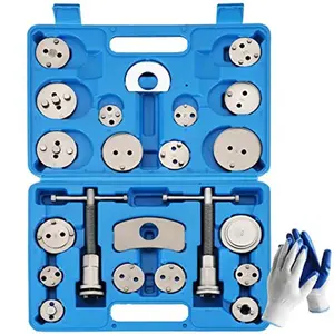 24PCS Disc Brake Caliper Tool Kit | Heavy Duty Disc Brake Piston Caliper Compressor Rewind Tool Set for Brake Pad Replacement Reset, Fits Most American European Japanese Autos (Blue)