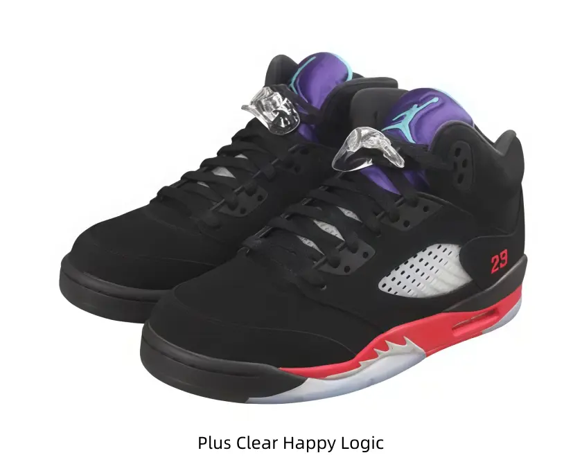 Matte Black Nubuck Mesh Vent Speckled Shark Tooth Red 23 Mid High Cut Retro Trainers, Visible Air Cushion High Ankle Sneakers For Streetwear & Basketball Training #StreetSneakers #VintageBasketballKicks #CasualF