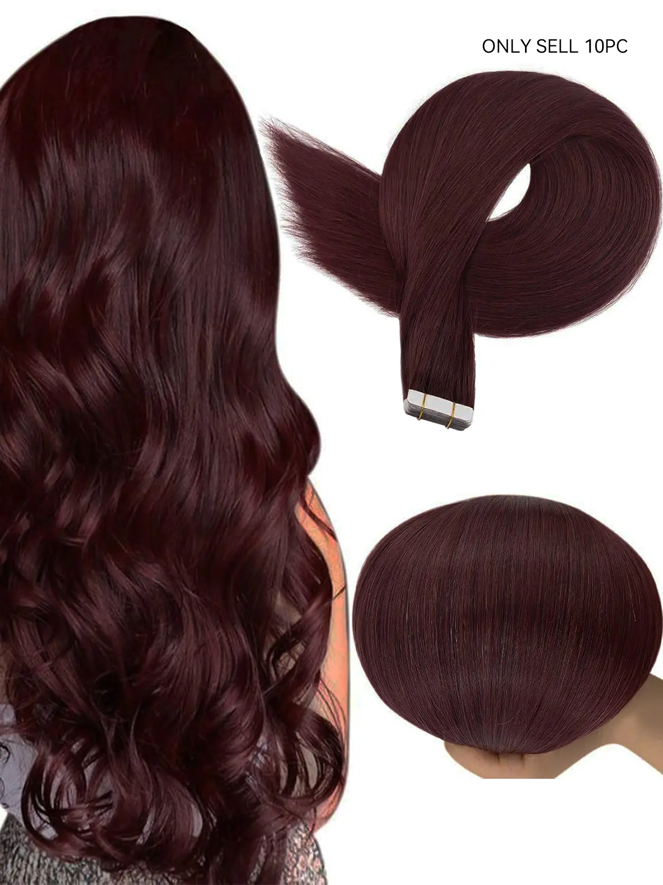 Film Hair Extensions, Straight Seamless Clip-In, Flexible Film Clips, Synthetic Hairpieces, Save Time, Easy to Wear Anywhere, Most Eye-Catching Option, Synthetic Fiber Hair