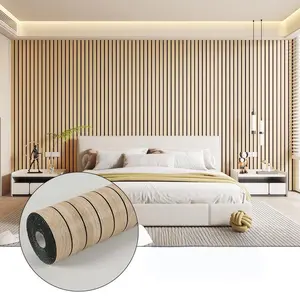 Self-Adhesive Striped Wood Wall Paper Roll, Removable Fake Wooden Texture Wallpaper for Bedroom & TV Background, 15.74x118 Inches