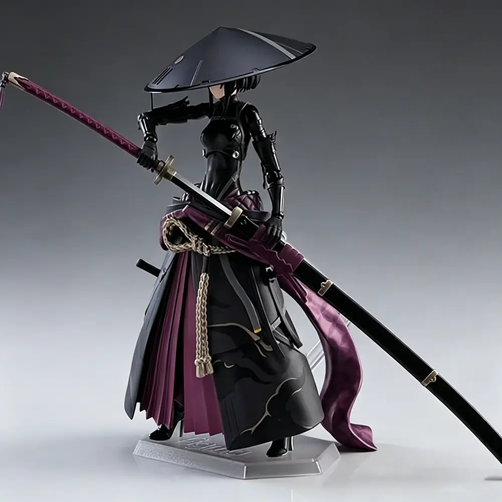 Figma #549 Ronin Anime Design Articulated Figure - 15cm/5.9in Fully Articulated PVC Wandering Samurai Android Girl Model, with Interchangeable Faces, Weapons, Boxed Collectible Gift for Anime Fans
