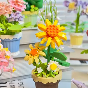 Flower & Succulent Design Building Blocks, Creative DIY Mini Flower Blocks, Plant Building Toys, Creative DIY Building Toys, Building Block Set, Enhance Creativity & Patience