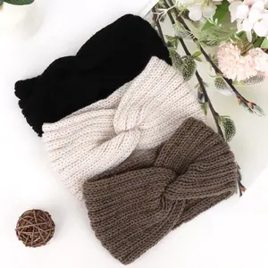 3 Pieces Warm Winter Headband for Women Soft Knit Hair Warmers Crochet Head Wrap Winter Hair Bands Cozy Stylish Accessories